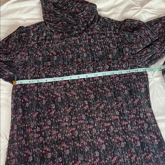 NWOT Sanctuary Night Dream Metallic Black Floral High-Neck Turtleneck Top - Picture 12 of 14